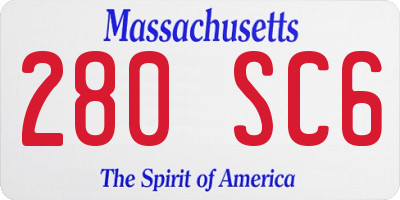 MA license plate 280SC6