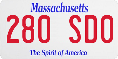 MA license plate 280SD0