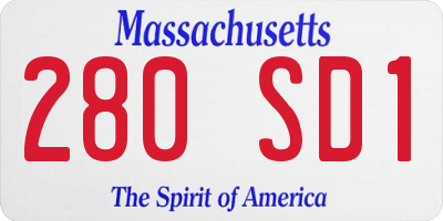 MA license plate 280SD1