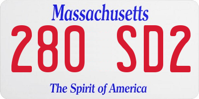 MA license plate 280SD2