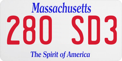 MA license plate 280SD3