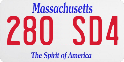 MA license plate 280SD4