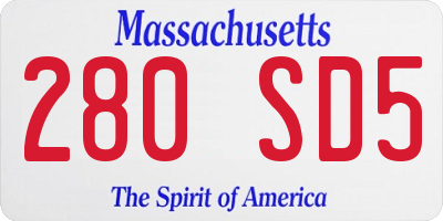MA license plate 280SD5