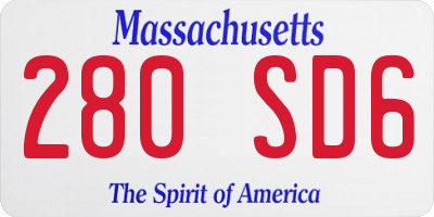 MA license plate 280SD6