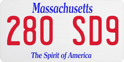 MA license plate 280SD9