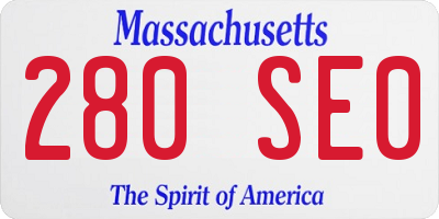 MA license plate 280SE0