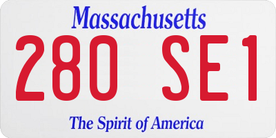 MA license plate 280SE1