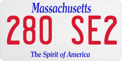 MA license plate 280SE2