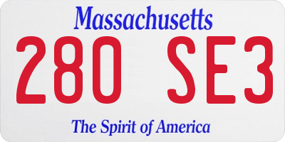 MA license plate 280SE3
