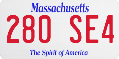 MA license plate 280SE4