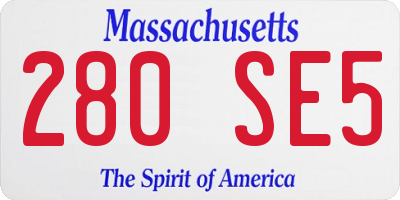 MA license plate 280SE5