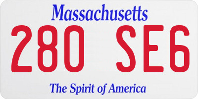 MA license plate 280SE6