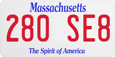 MA license plate 280SE8