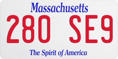 MA license plate 280SE9