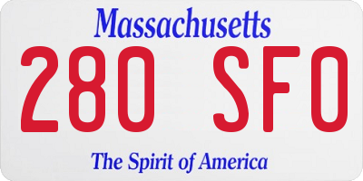 MA license plate 280SF0