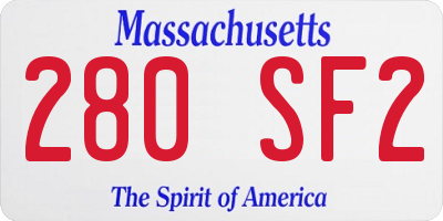 MA license plate 280SF2