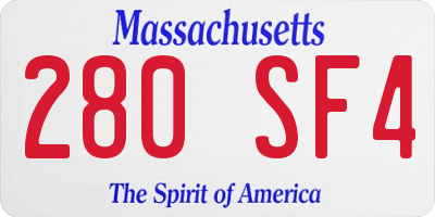 MA license plate 280SF4