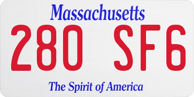 MA license plate 280SF6