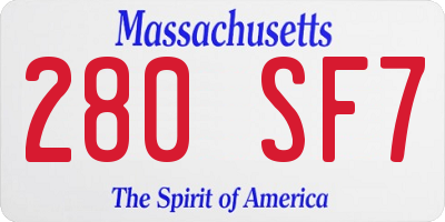MA license plate 280SF7