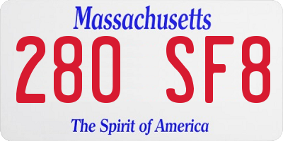 MA license plate 280SF8