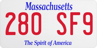 MA license plate 280SF9