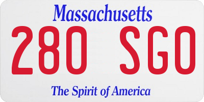 MA license plate 280SG0