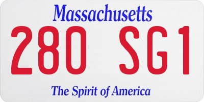 MA license plate 280SG1
