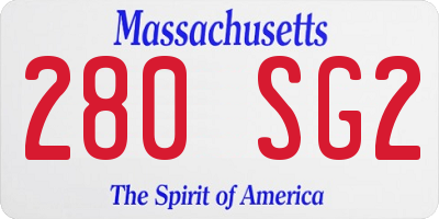 MA license plate 280SG2