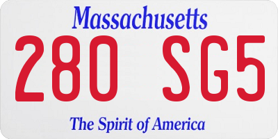 MA license plate 280SG5