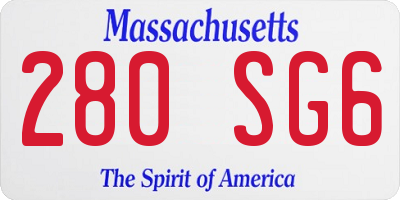 MA license plate 280SG6