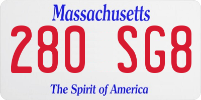 MA license plate 280SG8