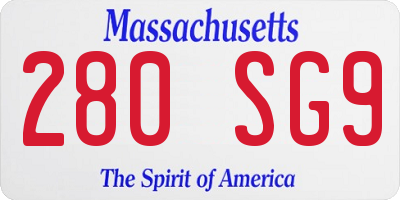 MA license plate 280SG9