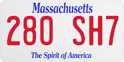 MA license plate 280SH7