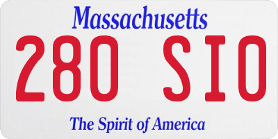 MA license plate 280SI0