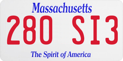 MA license plate 280SI3