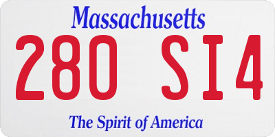 MA license plate 280SI4