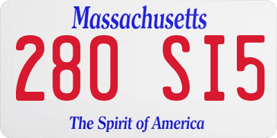 MA license plate 280SI5