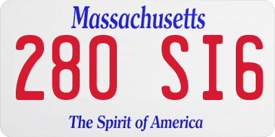 MA license plate 280SI6