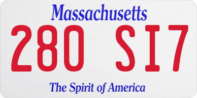 MA license plate 280SI7