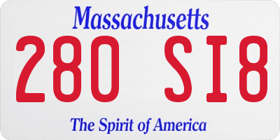 MA license plate 280SI8