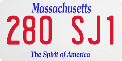 MA license plate 280SJ1
