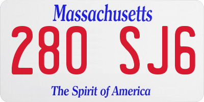 MA license plate 280SJ6