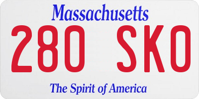 MA license plate 280SK0
