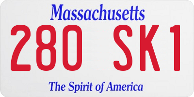 MA license plate 280SK1