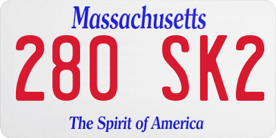 MA license plate 280SK2