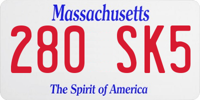 MA license plate 280SK5
