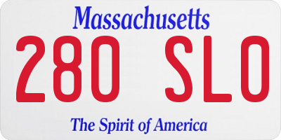 MA license plate 280SL0