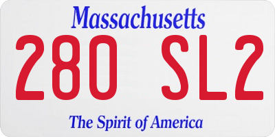 MA license plate 280SL2