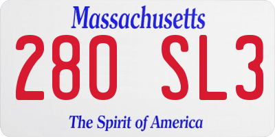 MA license plate 280SL3