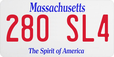 MA license plate 280SL4